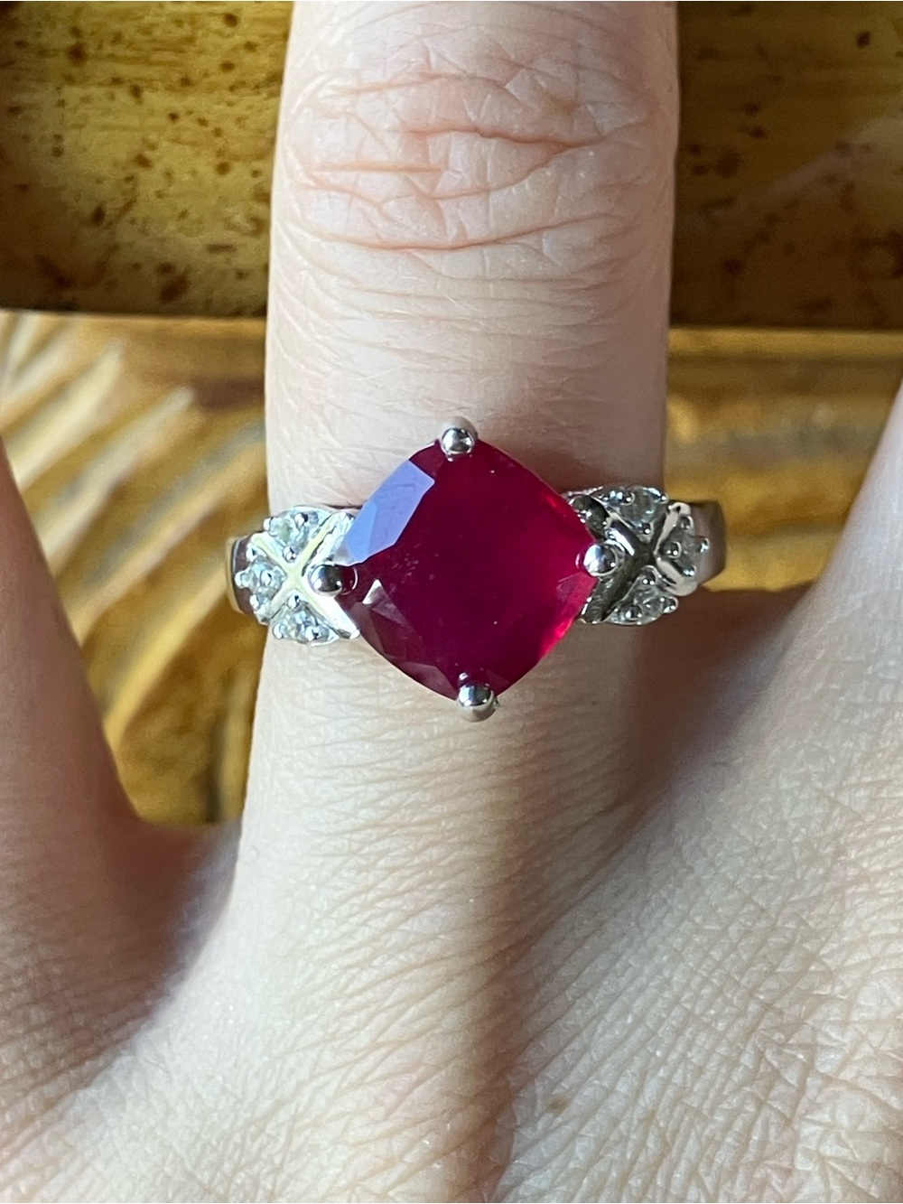 Mahaleo Ruby Sterling Silver Ring Size 7